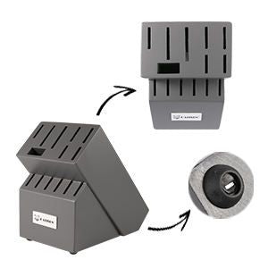 15-piece stainless steel chef knife set with wooden block